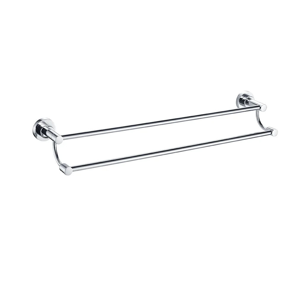 
Shower Room Silver Color Double Towel Bar Stainless Steel Brushed Nickel Durable Towel Bar 