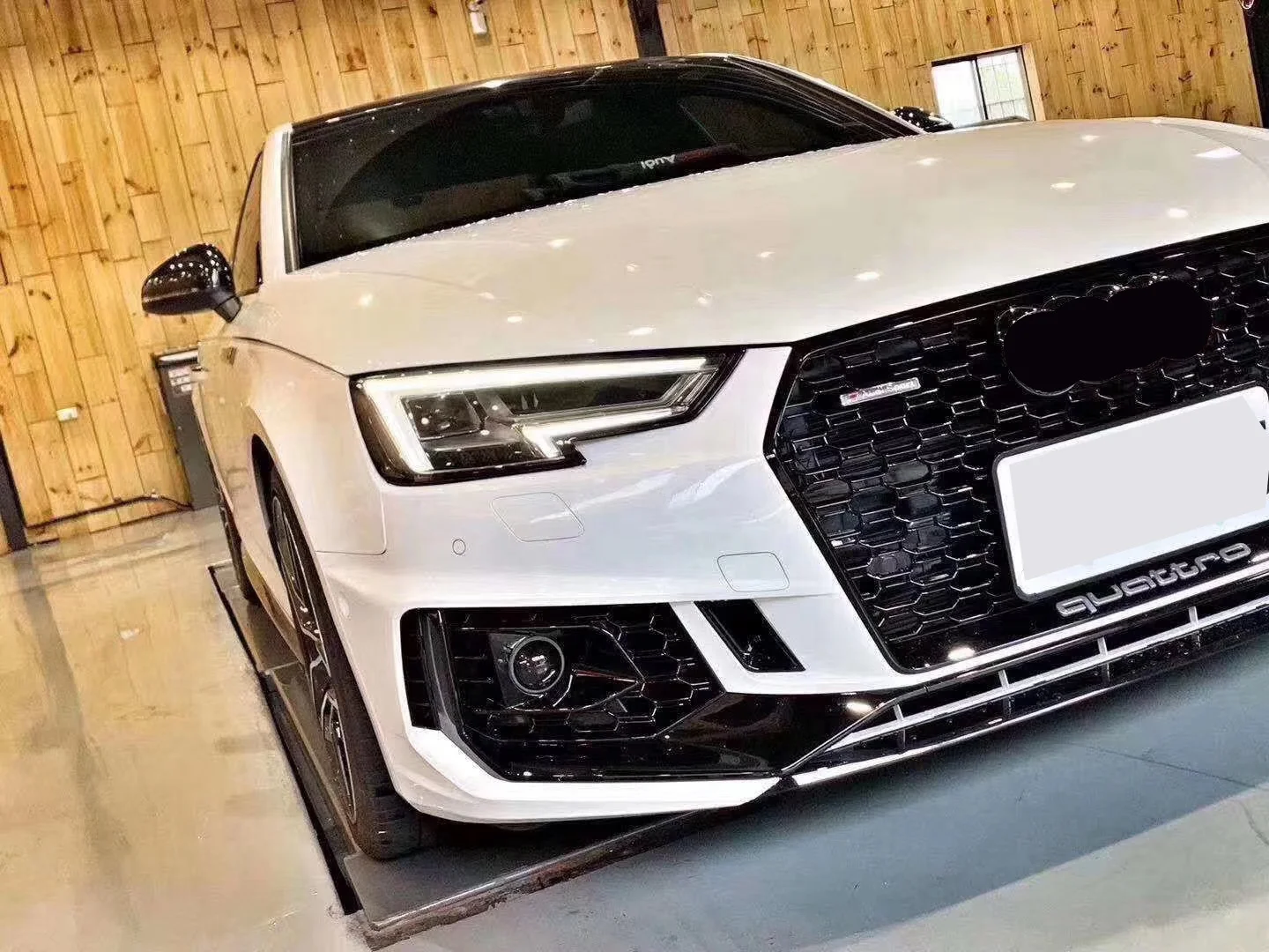 Автозапчасти боди передний бампер с сотовой сеткой радиатор решетка PP ABS для Audi A4 S4 B9 обновление до RS4 стиль 2017 2018 2019