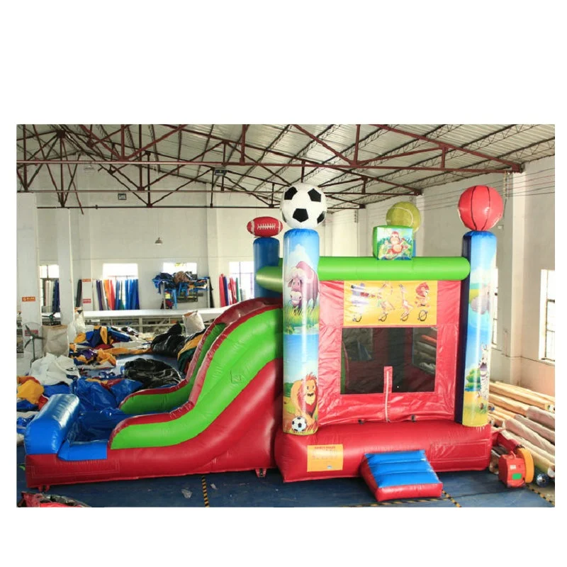 
Mini Inflatable Bouncey Castle WIth Slide Animal Theme Children Air Games House 
