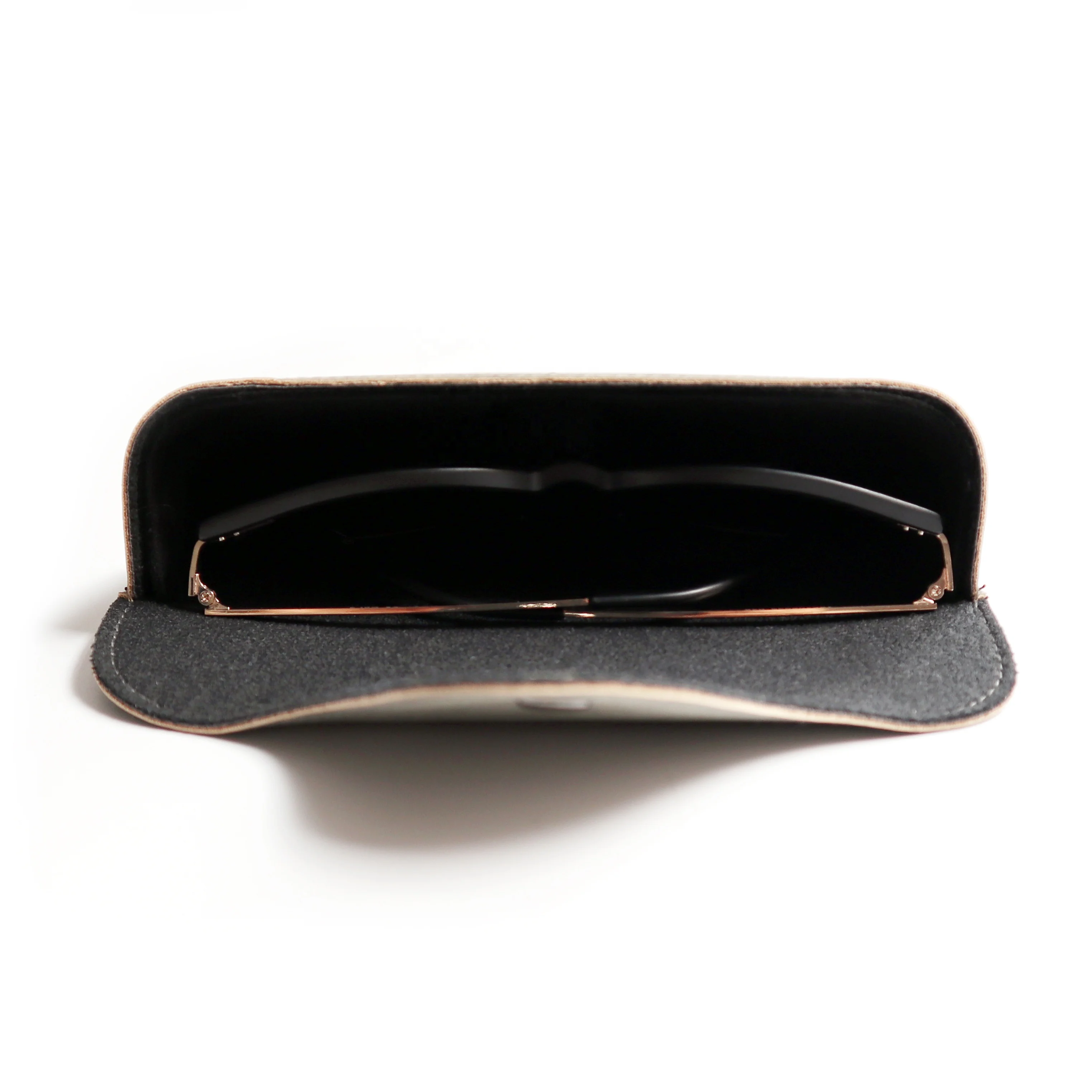 Stock Glasses Case PU Vintage Leather Eye Glasses Case Low MOQ Custom Packaging for Sunglasses Leather Eyewear Box Case