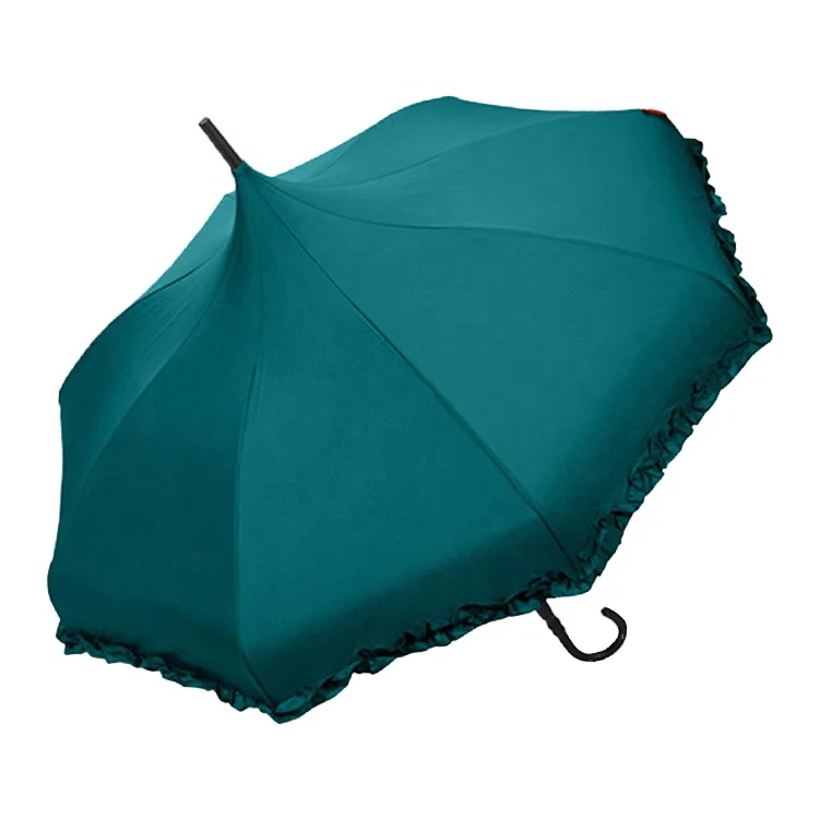 China Factory Wholesale 21 Inch Plastic Handle Straight Gothic Umbrella With Logo Prints