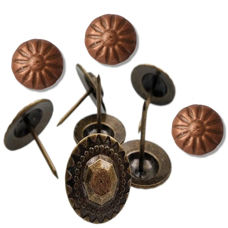 Wholesale China Factory Dia,11x17mm accessories thumb tacks upholstery brass round head sofa decorative nails/