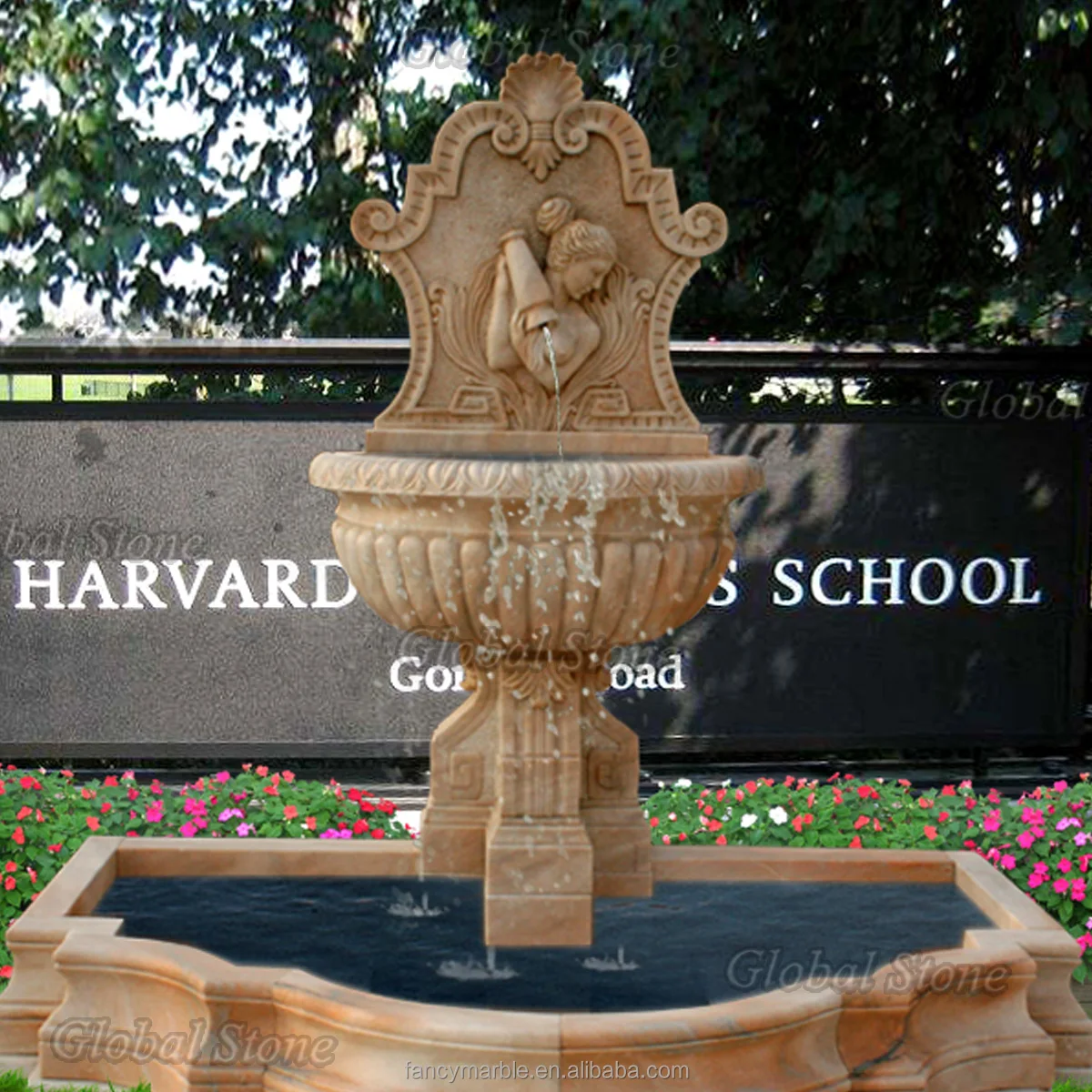 Popular Factory Supplied Outdoor Garden Decorative Floating Stone Water Fountain Marble Water Fountain