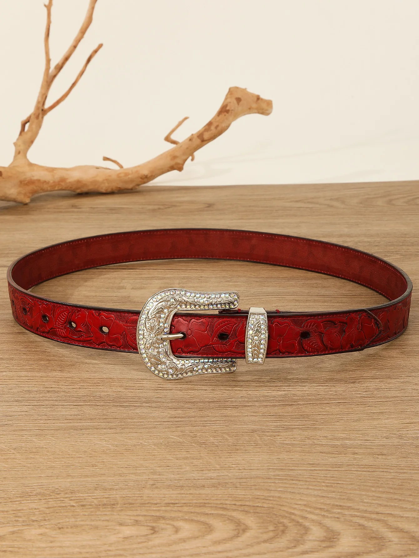 HAND PAINTED HAND CARVED WESTERN FLOWER DESIGN ITALIAN VEG TANNED PU LEATHER BELT 2023 SOLID BRASS FLORAL BUCKLE & LOOP