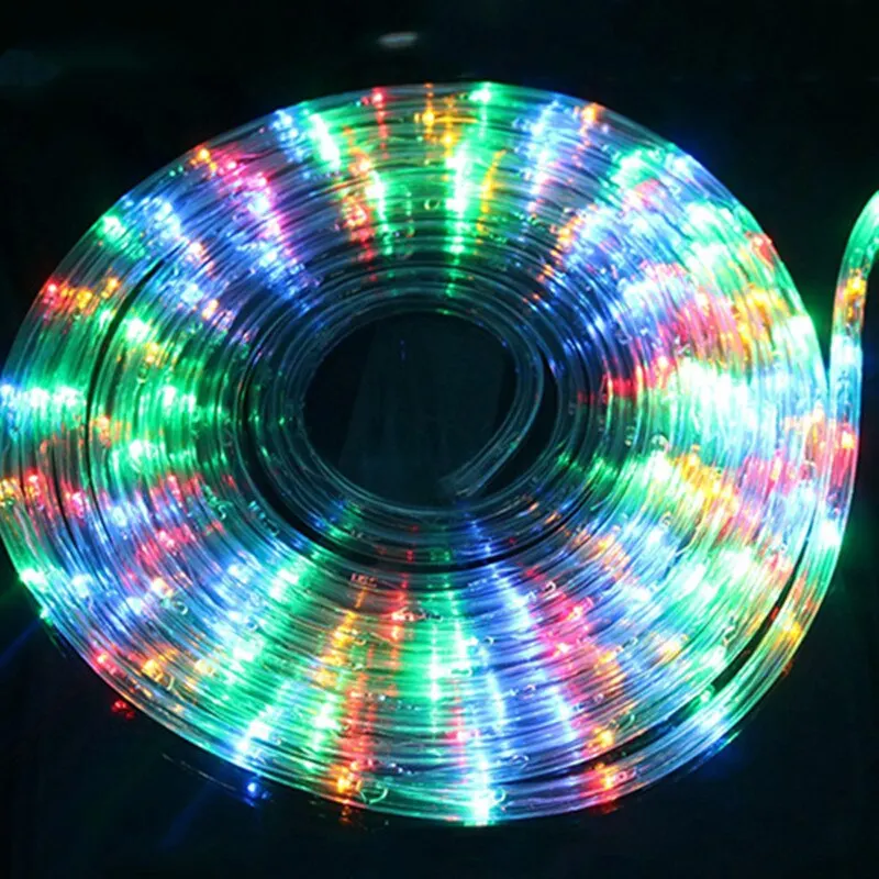 220V 100m outdoor RGB color christmas lights holiday flexible IP65 waterproof neon LED rope light for decoration
