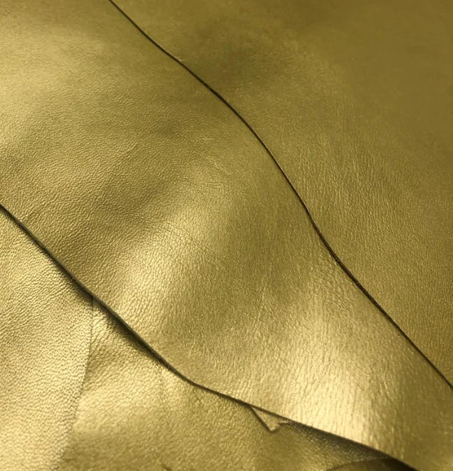 Gold sheepskin 100% genuine sheep leather Rainbow Sheep skin leather for garment