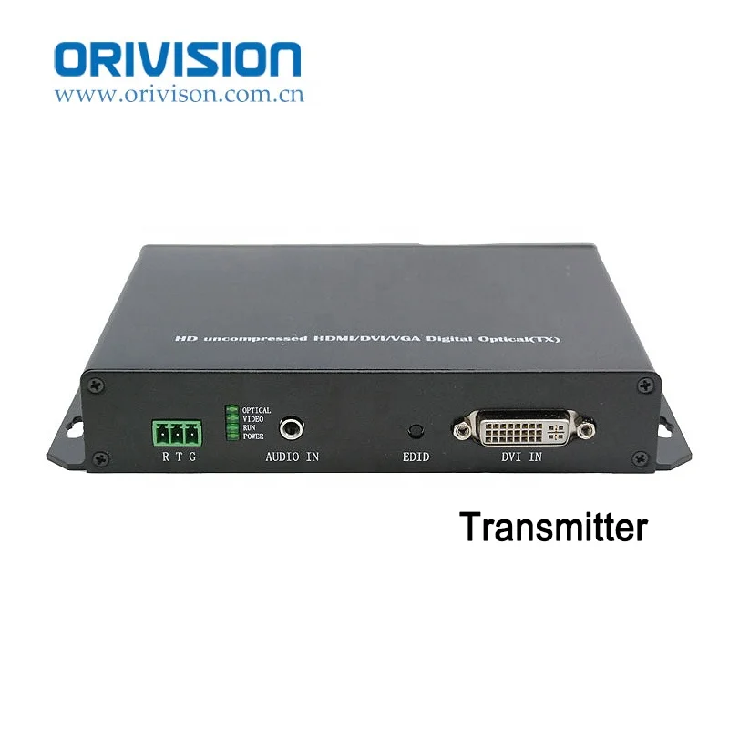 PC Signal DVI Audio to Fiber Video Converter 1080P KVM Video Extender with USB