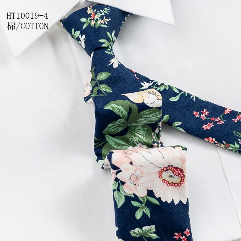  fashion necktie cotton mens floral ties skinny