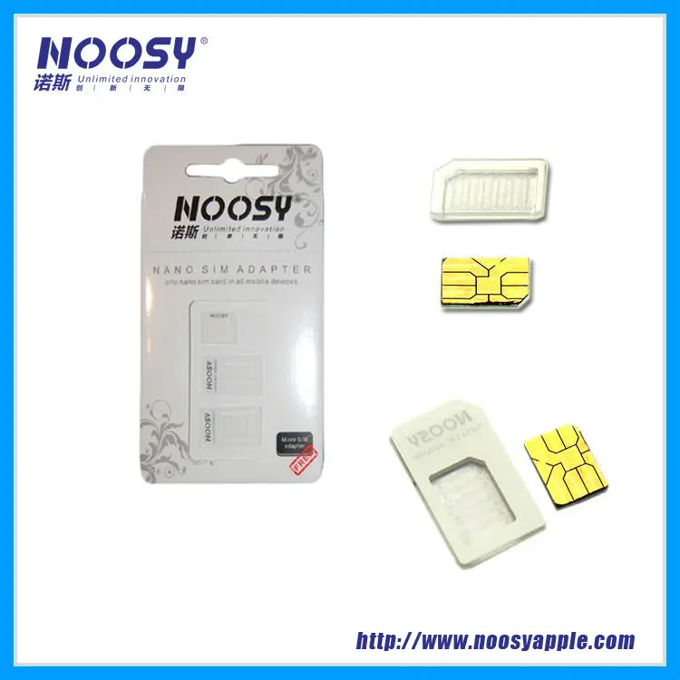 
Noosy 4 in 1 sim card adapter standard sim to nano to micro sim adapter with pin for iPhone Samsung Factory Manufacturer 
