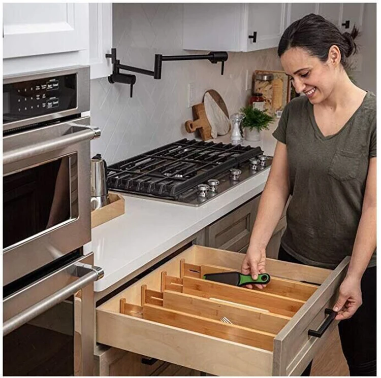 
Organizer Bamboo Kitchen Drawer Divider 