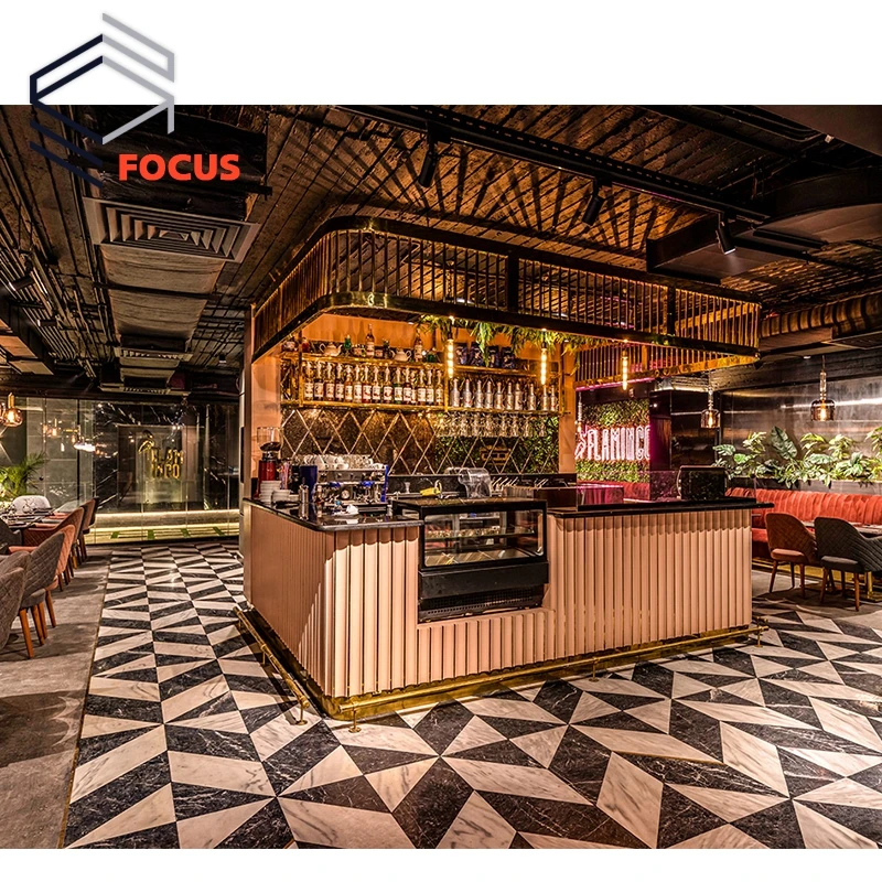 Modern Wood Cafe Coffee Bar Counter Restaurant Counter Cashier Bar Counter Coffee Shop Design