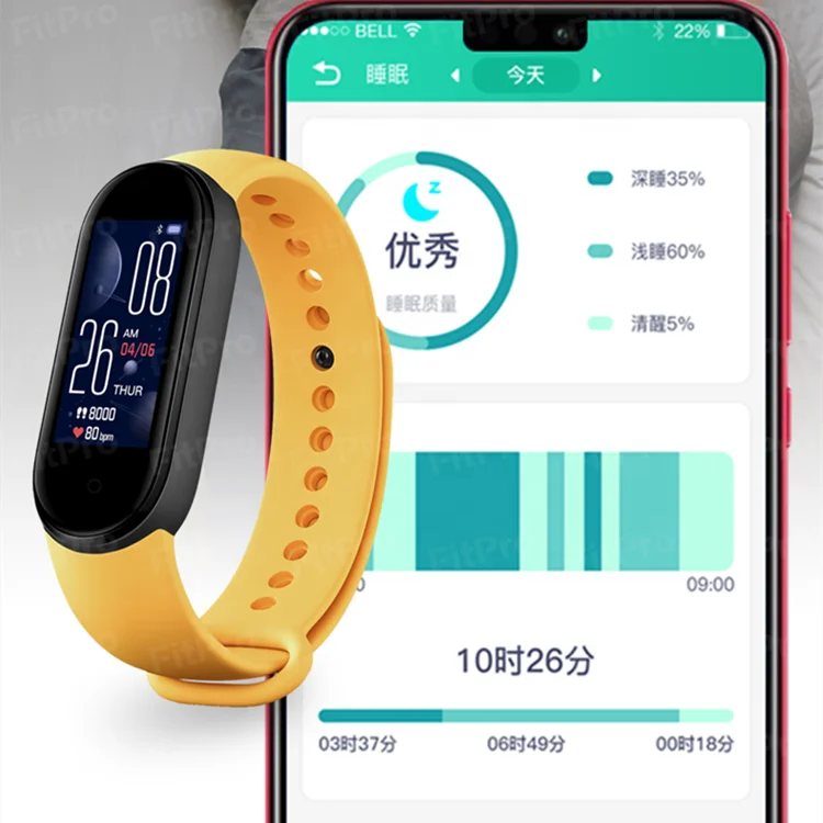  Трекер активности браслет Mi Band 5 BT5.0 AMOLED экран 5ATM водонепроницаемый фитнес-трекер сердечного