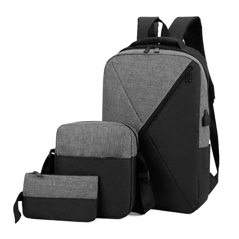 Оптовая продажа, водонепроницаемый дорожный большой Модный комплект 3 в 1, сумки для ноутбука, рюкзак для мужчин