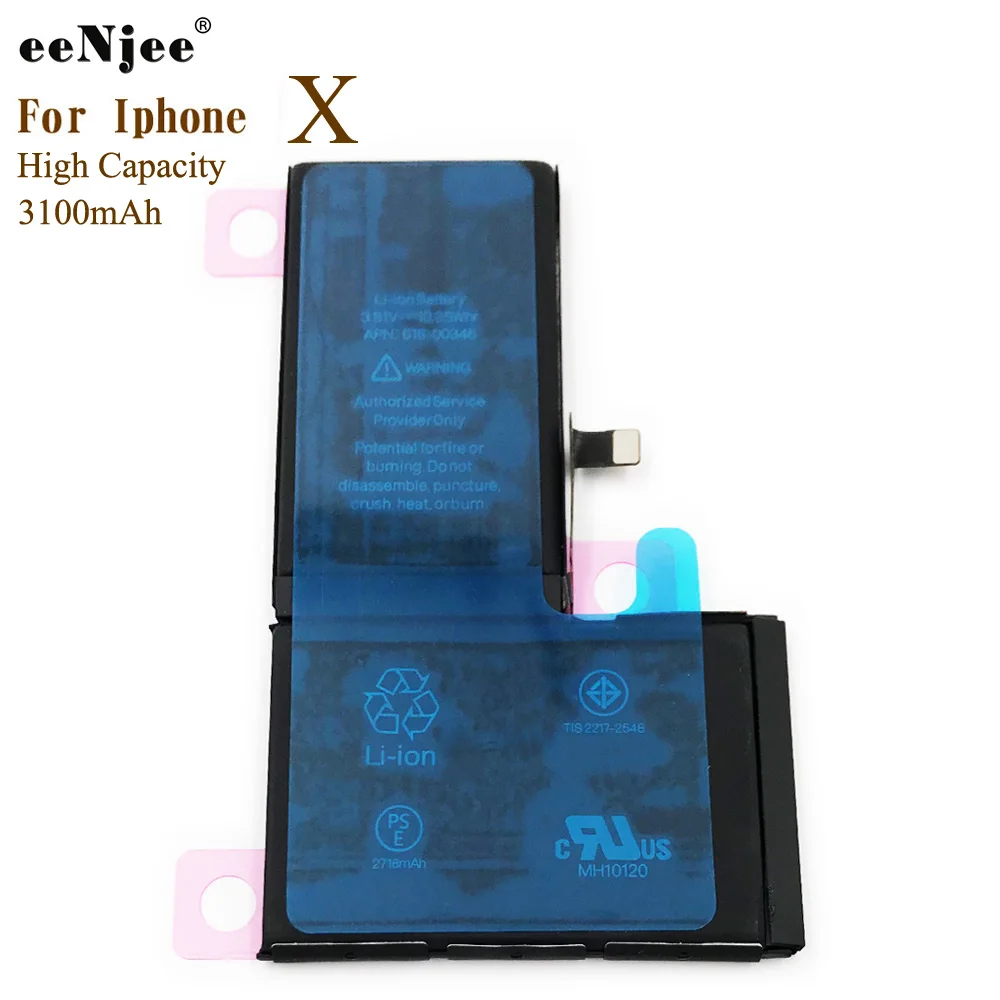 Original IC SmartPhone Battery For Iphone X 0 Cycle replacement Mobile Phone Bateria Cell