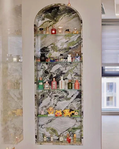 Hot Selling Custom Design Green Marble Travertine Tile Slab Luxury Beauty with Low MOQ Polished or Honed Surface for Villas