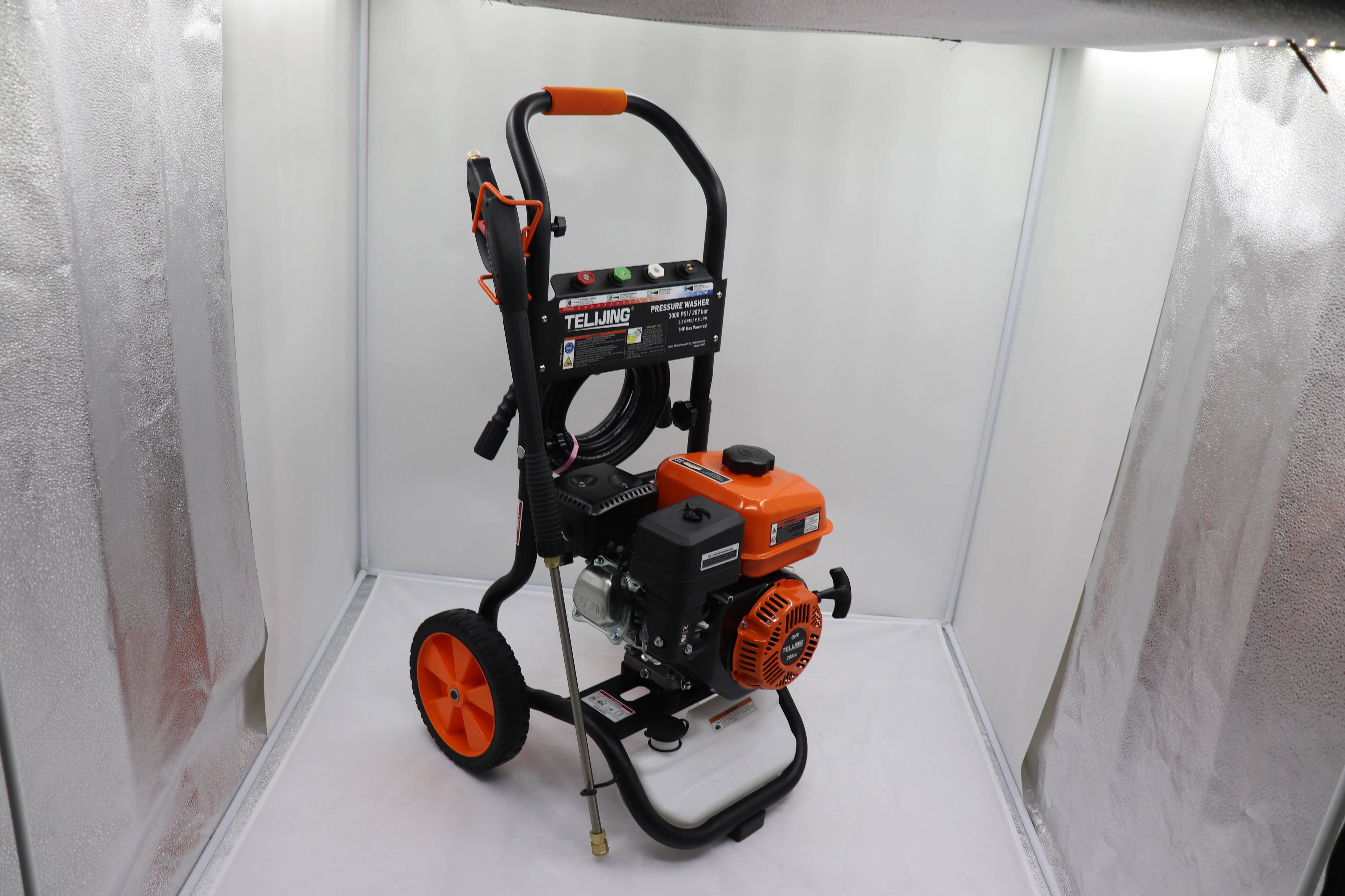 Прямая Продажа с фабрики портативная машина для уборки снаружи 3100psi/213 бар 2 колесами бензиновая мойка высокого давления личного использования