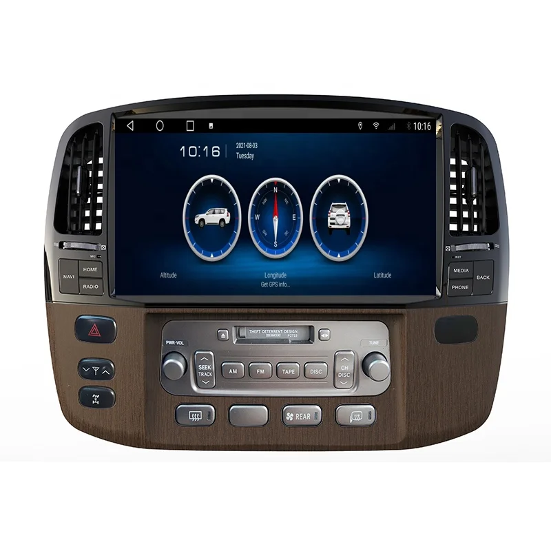 RoadNavi QLED Android Screen For LAND CRUISER LC100 LEXUS LX470 2003-2017  Car Multimedia Gps Car Radio Player Carplay 4G 360