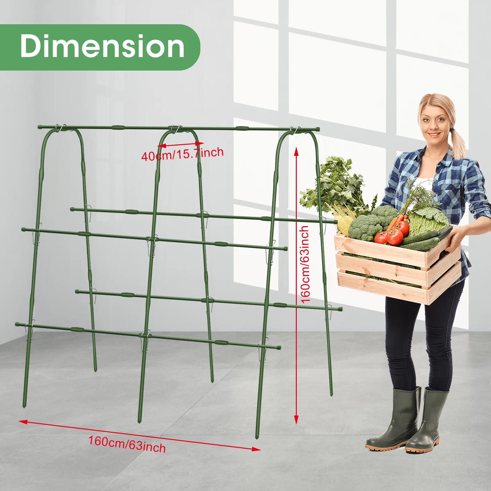 Cucumber frame garden arch bend bamboo pole frame garden greenhouse greenhouse 160cm*40cm*160cm