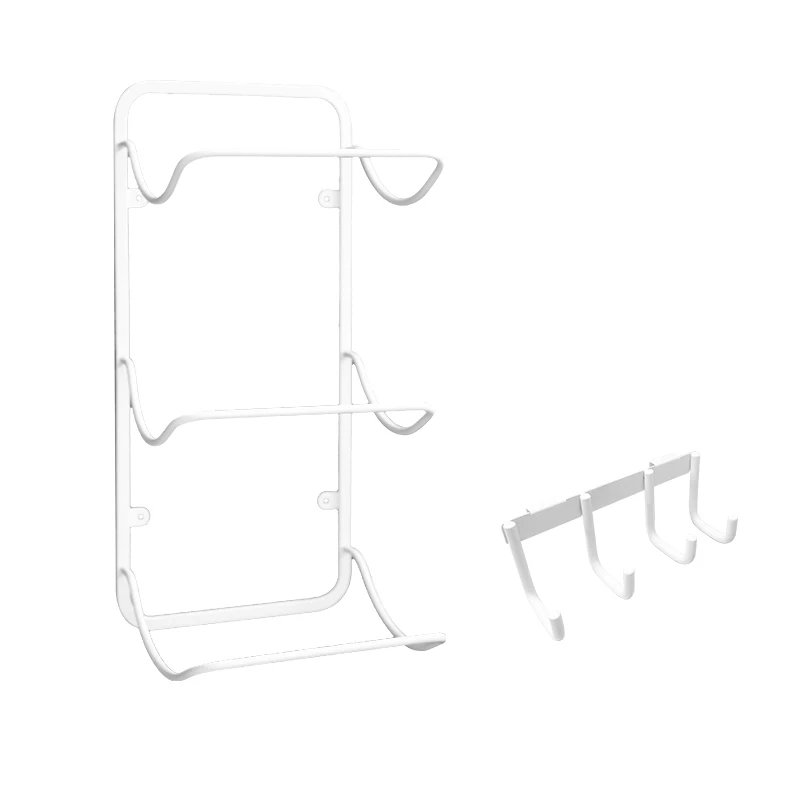 Metal Wall Mount Yoga Mat Foam Roller Towel Rack With 4 Hooks 3 Layer 6 Layer Wall Mounted Yoga Mat Rack