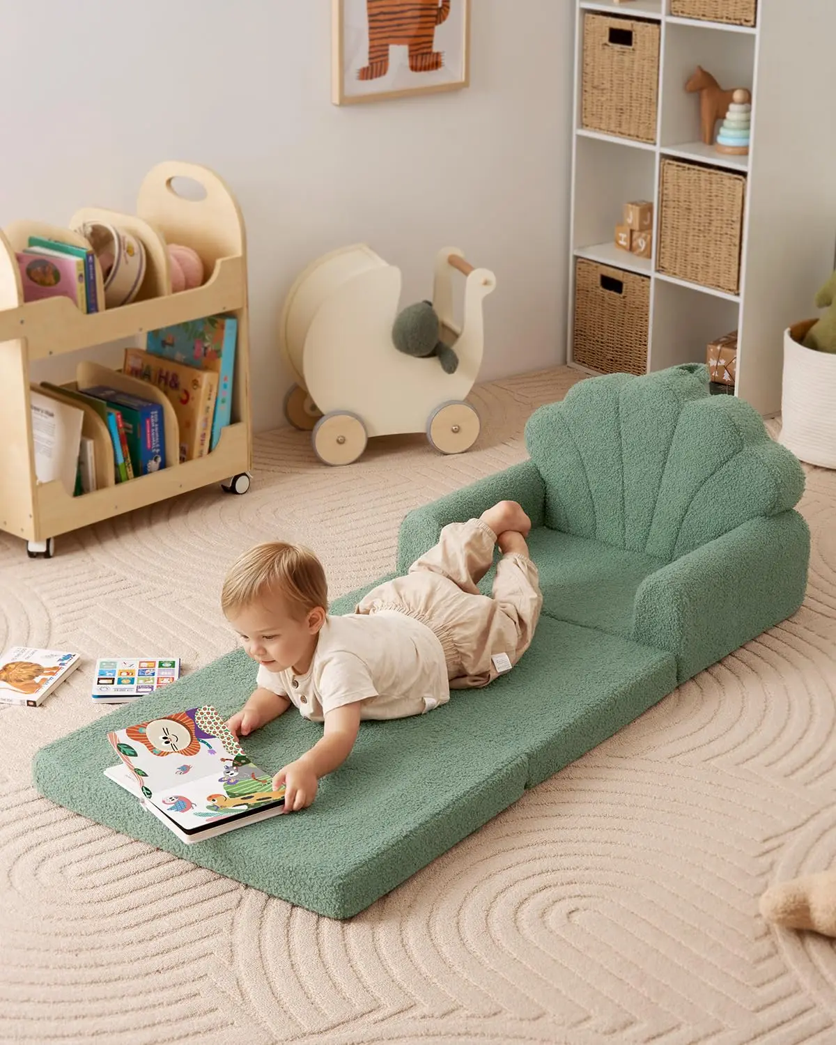 2024 New product sponge 2-in-1 foldable washable kids play sofa for kids play room