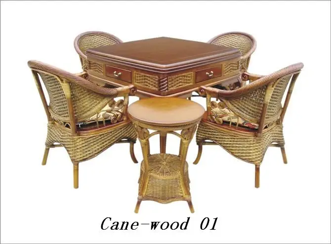 Cane-Wooden Frame Automatic Mahjong Tables