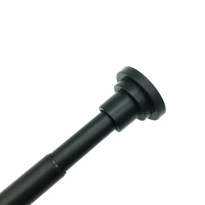 
2020 Lingquan factory new design senior black decor shower tension rod extend tension pole for bathroom 