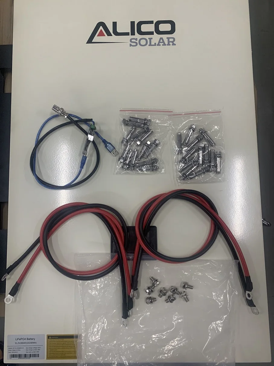 Alicosolar 48V 51.2V 100 200AH Lithium Ion LiFePO Battery Power Bank 6000 cycles 10 years warranty batteries for solar systems