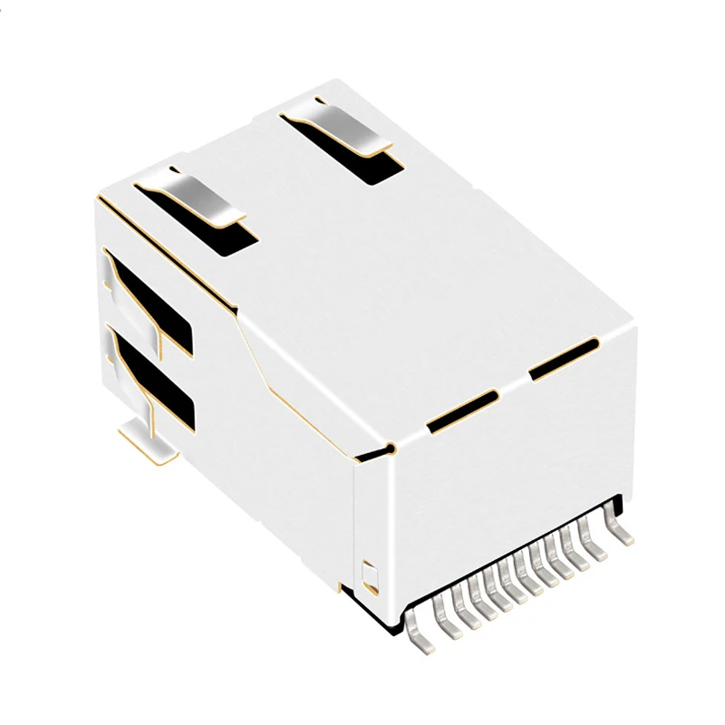  RJ45-1000M-02S OEM SMT RJ45 с портом Jack для разъема 10/100Base-T со светодиодной HR961160C