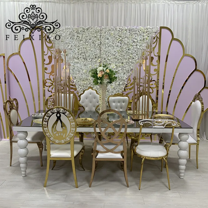 Event furniture Mirror top Stainless steel New design wedding table