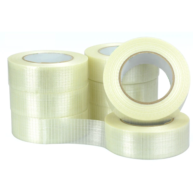 Synthetic Rubber Strong Filament Carton Strapping Reinforced bi way cross filament tape