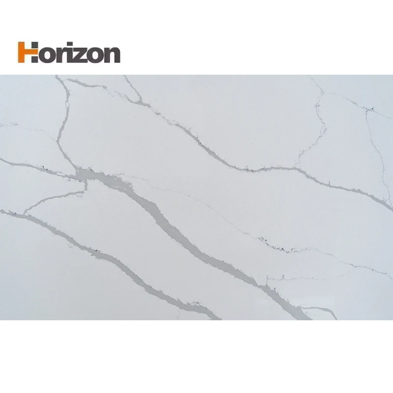 Home Renovation Material Quartz Stone Surface Artificial Nonporous Polished Calacatta Quartz Slab for Island Countertop