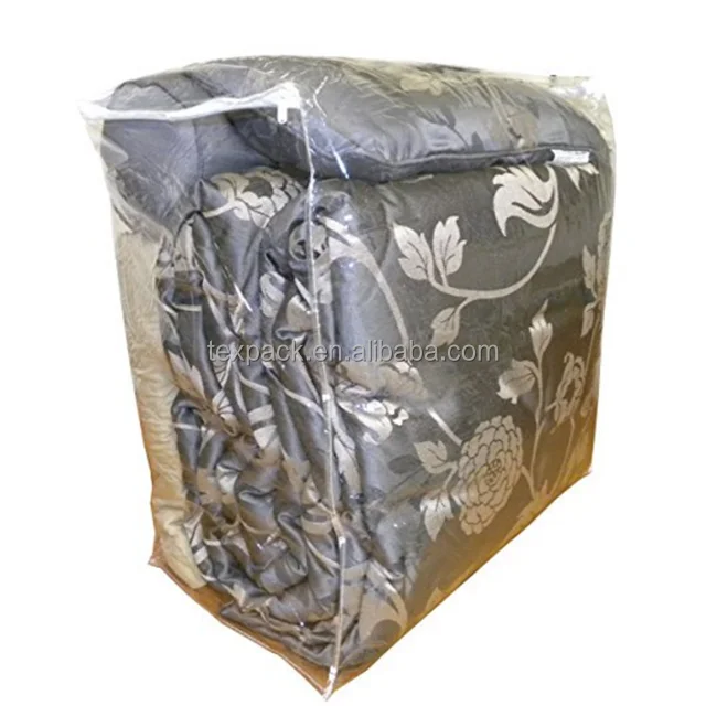 Transparent pvc plastic bag for duvet comforter packaging