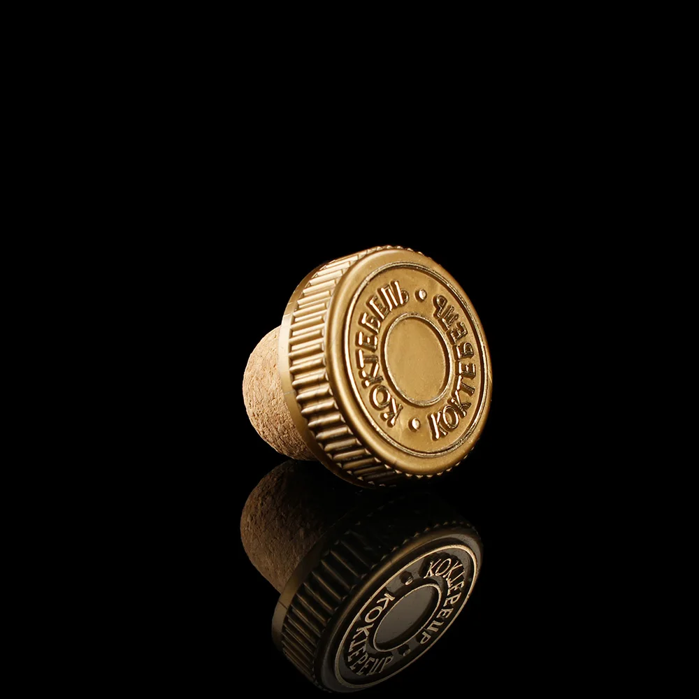 Customized luxury zinc alloy engraved top T shape alcohol tequila vodka gin synthetic bar top stopper liquor bottle cork cap