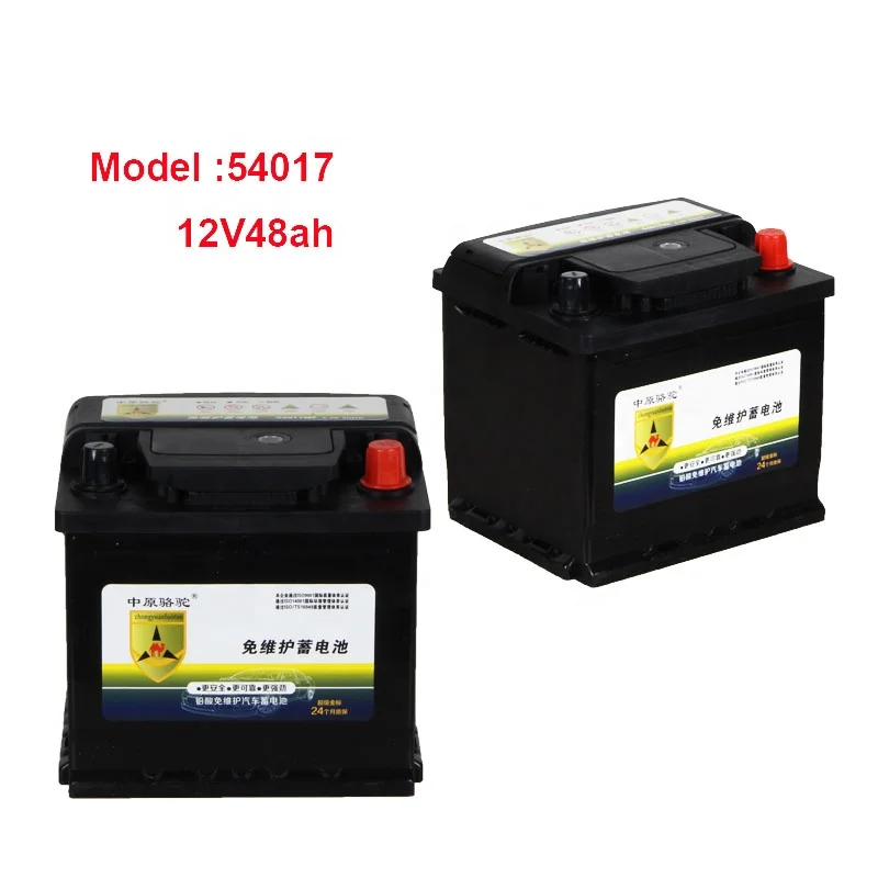 OEM auto battery manufacture cheap price DIN 40MF 54017 48ah car battery for start