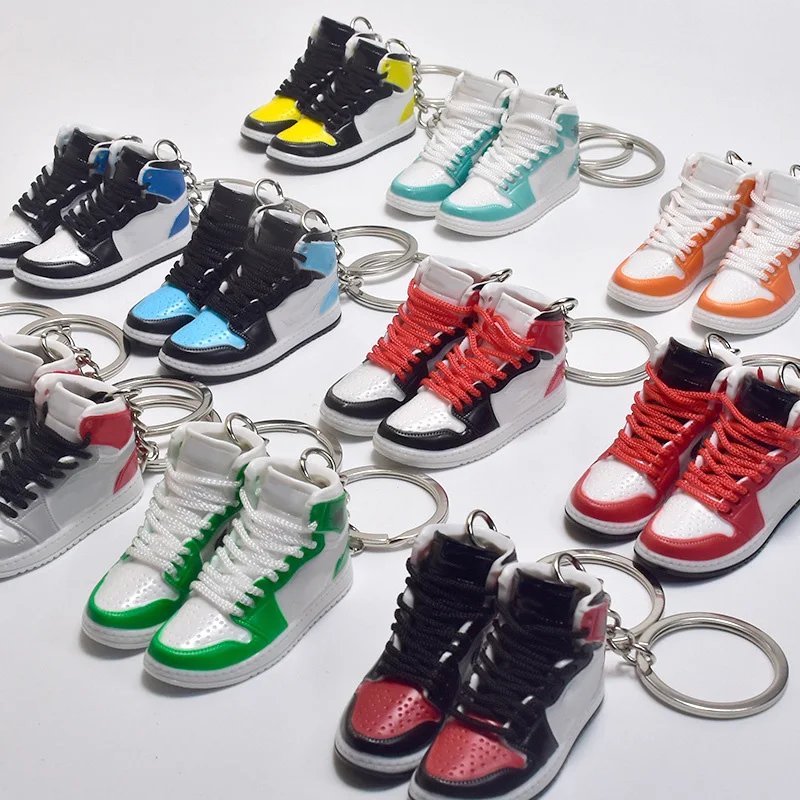 Hot Sale 3d Mini Shoe Jordan Sneaker Keychain Shoes Keyring 3D Sneaker Shoe Keychains