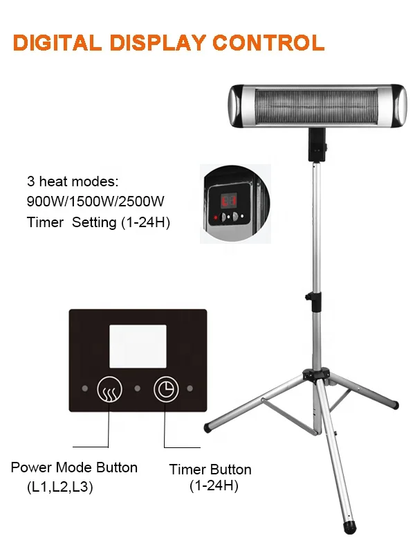 High Quality Halogen Tube Heat Radiation Outdoor Garden Patio Heater  Model No is BY1239