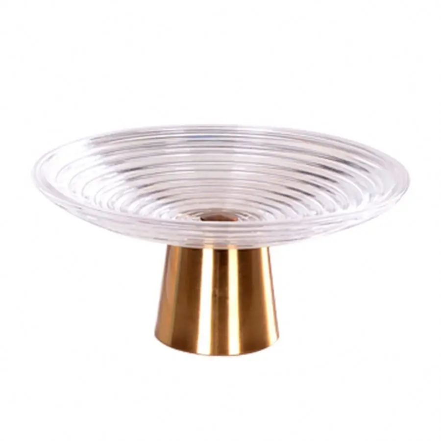 Kitchen Transparent Gold Hotel Plates Baby Fruit Plate