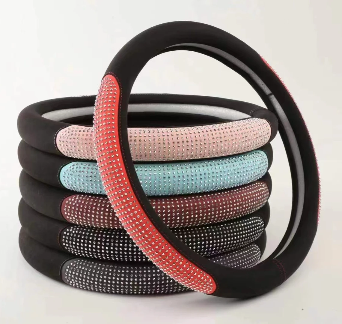 New design crystal car steering wheel cover women car interior accessories