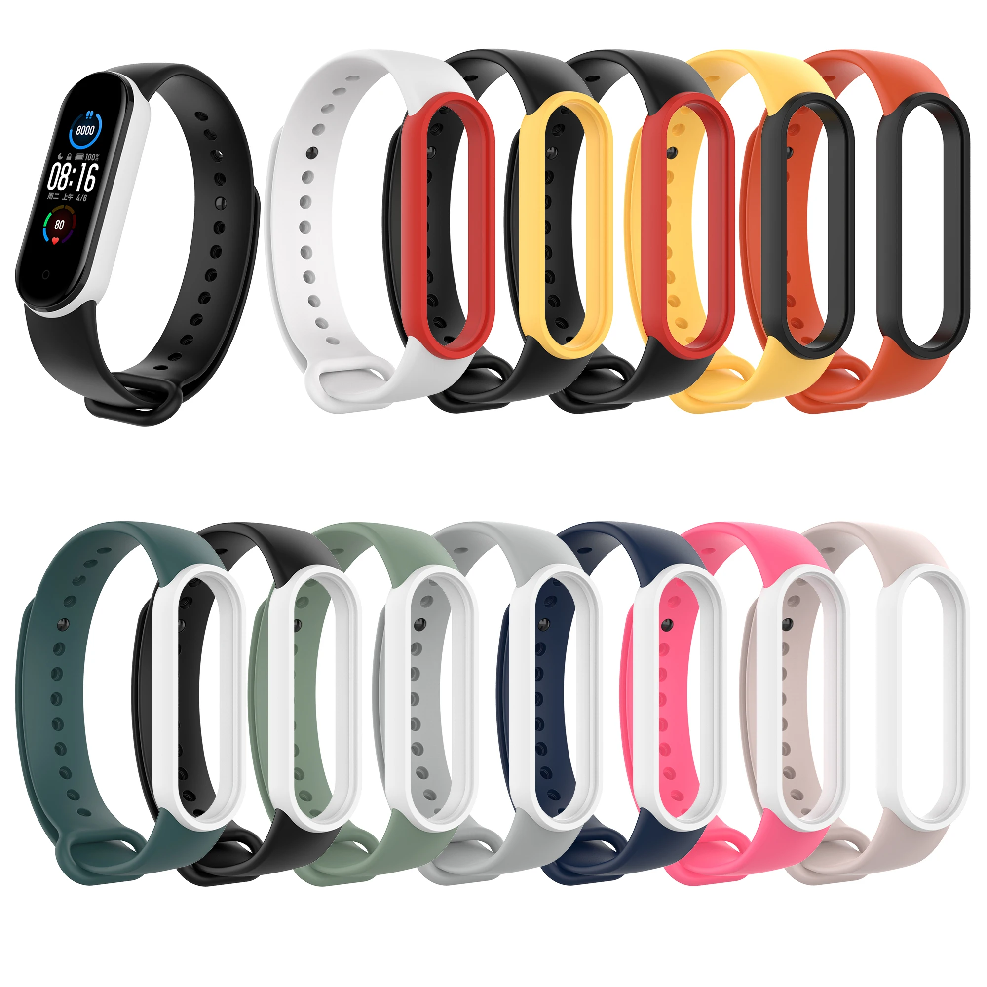 Новое поступление спортивный Цветной силиконовый ремешок для часов Xiaomi Mi Band 5/Mi 5 NFC