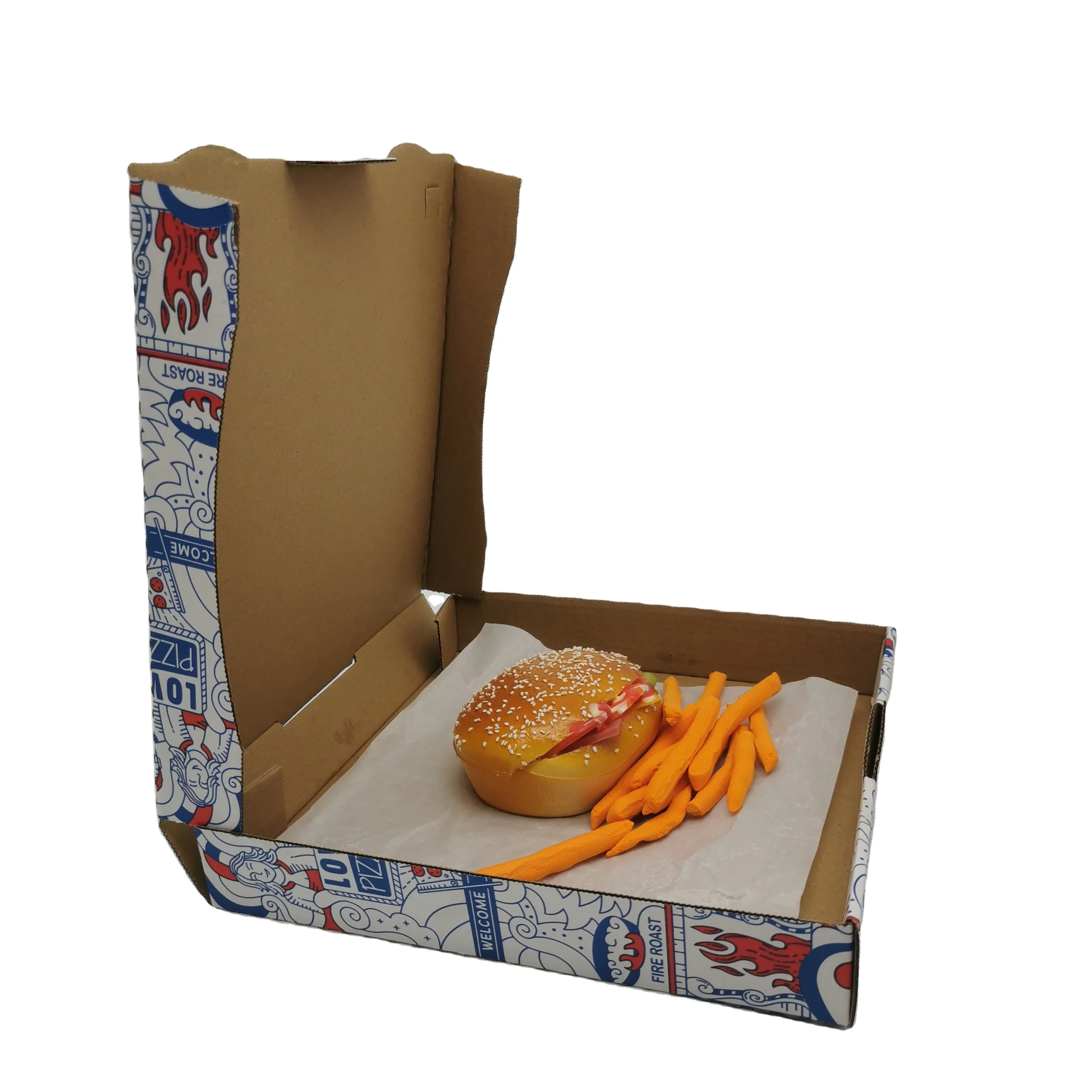 wholesale corrugated board paper custom full color printing logo pizza pie box