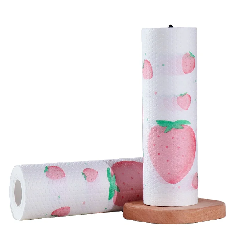 Cute style with multiple pat Disposable rag paper towel roll 50 sheets kitchen paper non-woven fabric