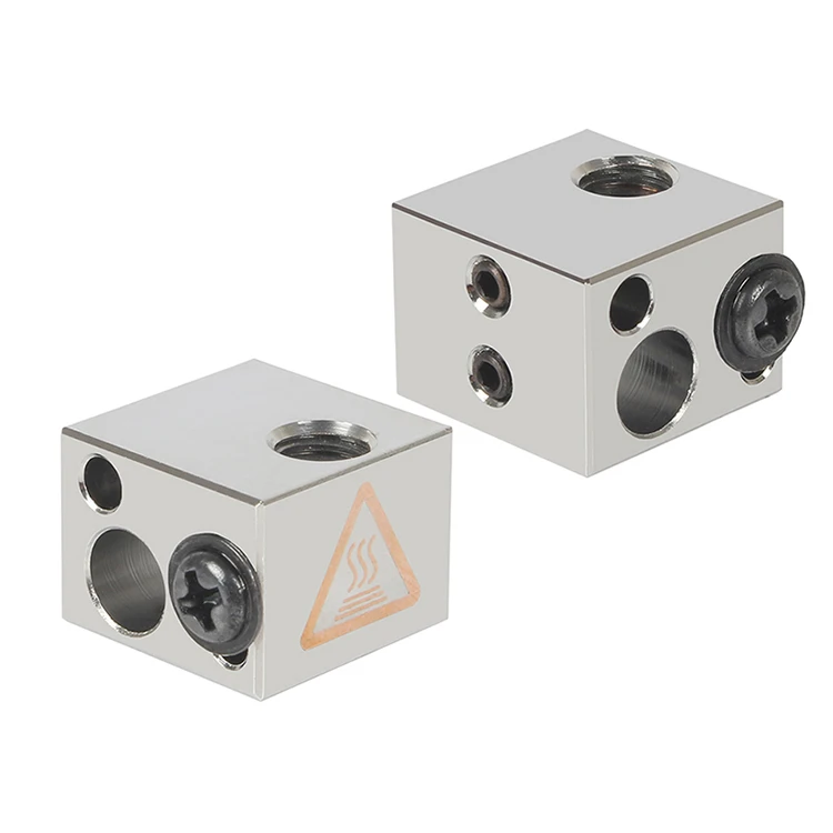 3DSWAY 3D части принтера с подогревом блок MK8 E3D V5 V6 вулкан для печатающей головки экструдер J-Head никелевое покрытие медной нагревательное устройство