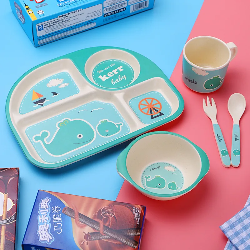 Wholesale melamine dinnerware set Bamboo dinnerware for kids A5 melamine plate Bowls cups melamine tableware BPA free
