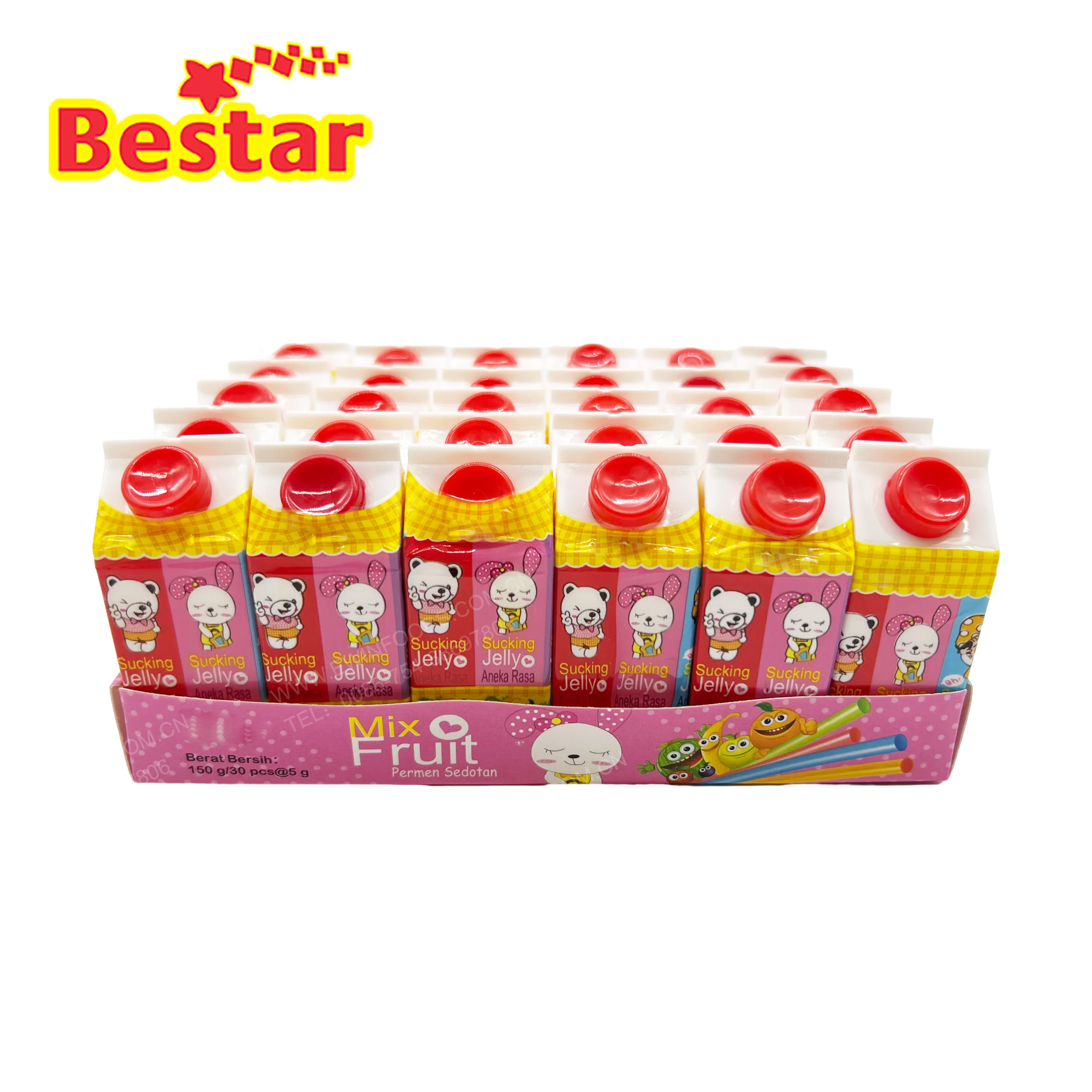 Wholesale mix fruity flavor and sweet and sour powder CC stick straw candy