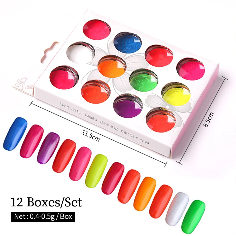 Huati Sifuli RubioAroma 12 color nail art stamping gel Fluorescence painting gel polish uv led nail gel paint OEM