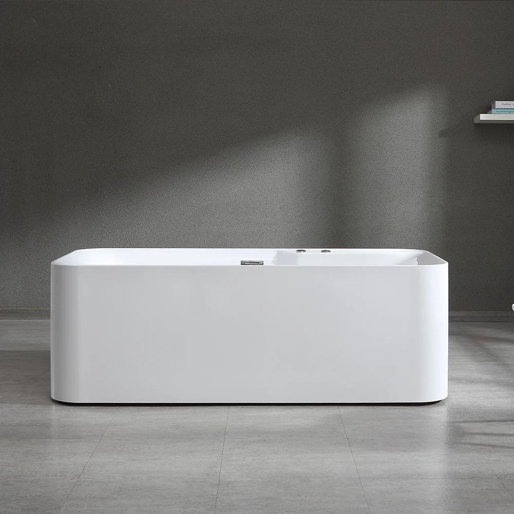 Top Rated Acrylic Freestanding Massage Bathtub Indoor Bathroom Hydrotherapy Water Jets LED Whirlpool Bathtub For Adult