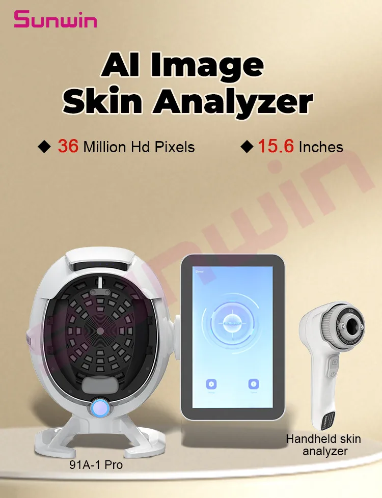 2024 AI Intelligent Imager 8 Spectral Imaging AI Skin Analyzer Skin Scanner Machine With Microscopic Hand Tool