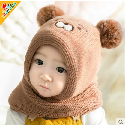 Baby warm Hat Autumn Winter Boys Girls fleece Baby ear protection Windproof soft knitted hat