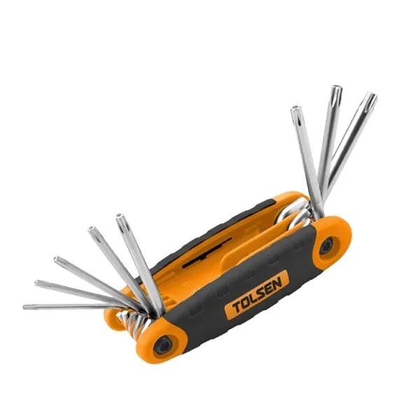 TOLSEN 20069 8 шт. Складной Набор шестигранных ключей TORX
