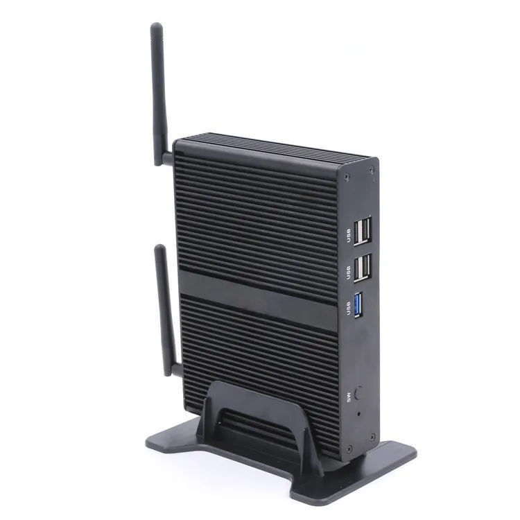 mini fanless desktop pc gigabyte mini pc j1800 tv box quad core dual display barebone pc